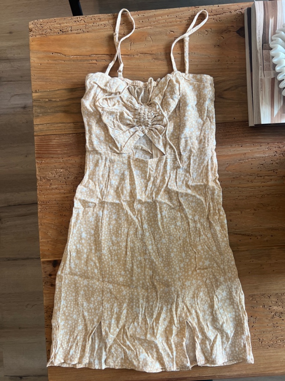 Women's stars Cream Floral Tie-Front Sundress